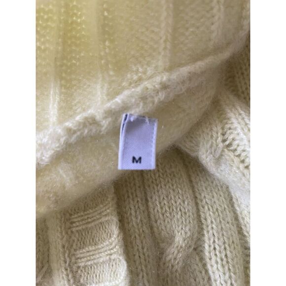 UNGER COLLECTION Women’s M Cashmere cardigan Light yellow Button Up Long Sleeve - Picture 11 of 11